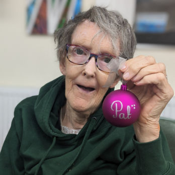 Pat with her bauble