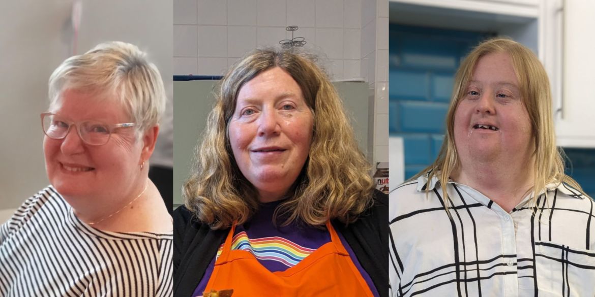 Three women smiling to camera