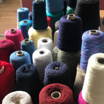 Knitting machine yarn in a variety of colours