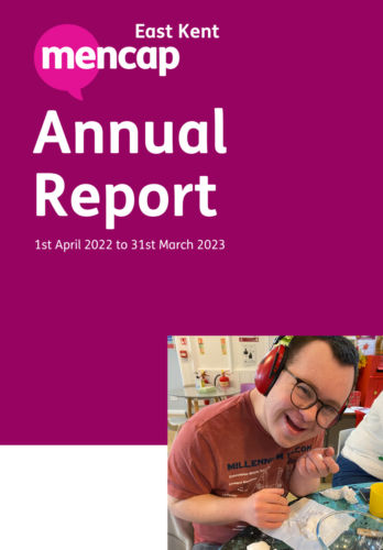 Annual Report front cover image featuring our logo and a man using modelling clay