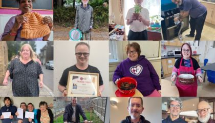 Montage of images of people doing their challenges