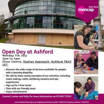 Open Day at the Stour Centre Ashford for people with a learning disability.
