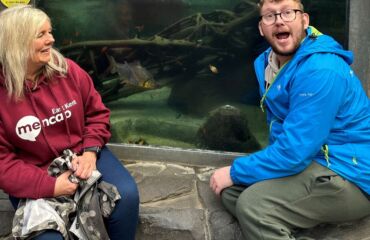A Sheerness Hub member of East Kent Mencap with a support worker.