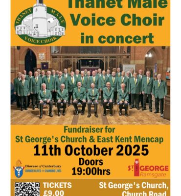 Thanet Male Choir Poster. raising funds for East Kent Mencap on the 11th October in Ramsgate